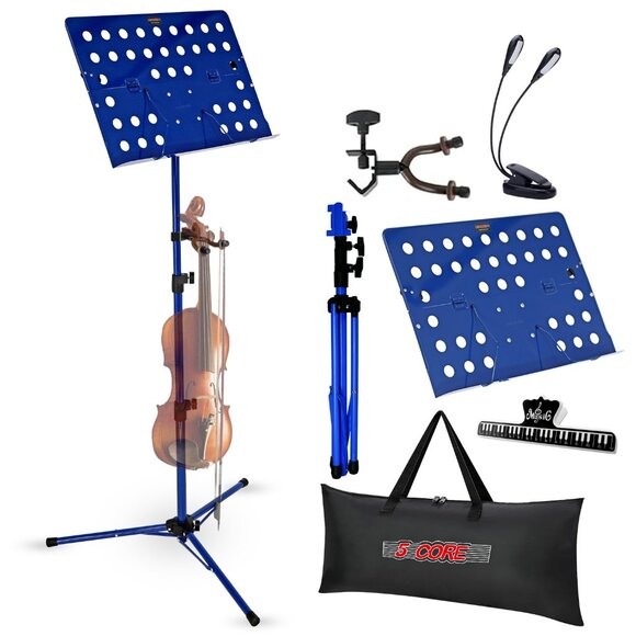 Music Stand Sheet Music Tripod Adjustable Folding Holder MUS FLD HD ACC BLU - Picture 1 of 9